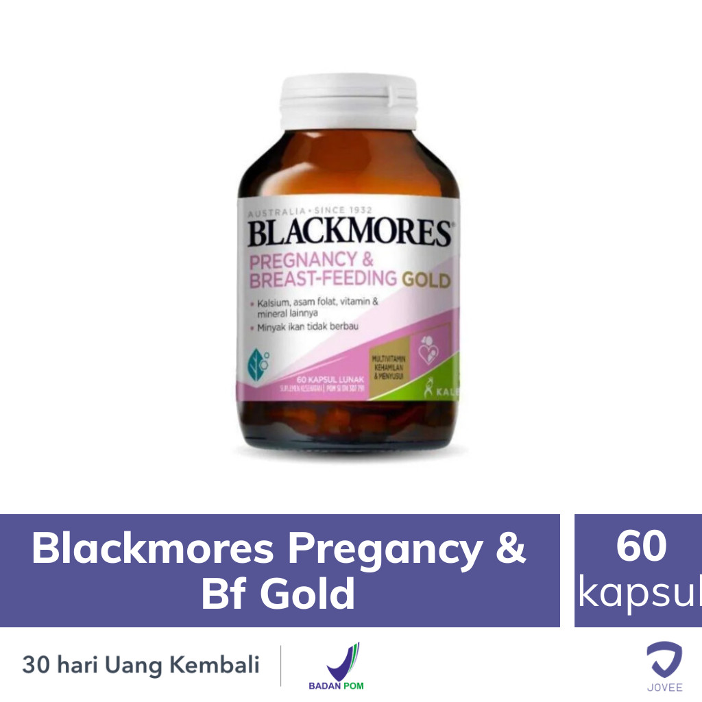 Blackmores Pregnancy Breastfeeding Gold Asam Folat Zat Besi Dha Kalsium Mineral 60 Kaplet Vitamin Ibu