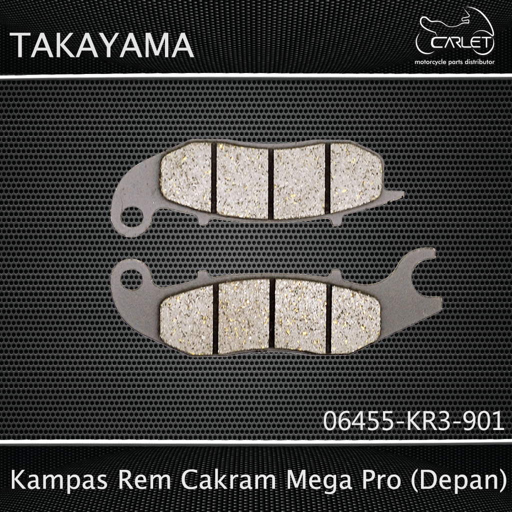 Takayama Disc Pad Plat / Kampas Rem Cakram Supra X 125 / Mega Pro / Tiger New 08 (Depan)