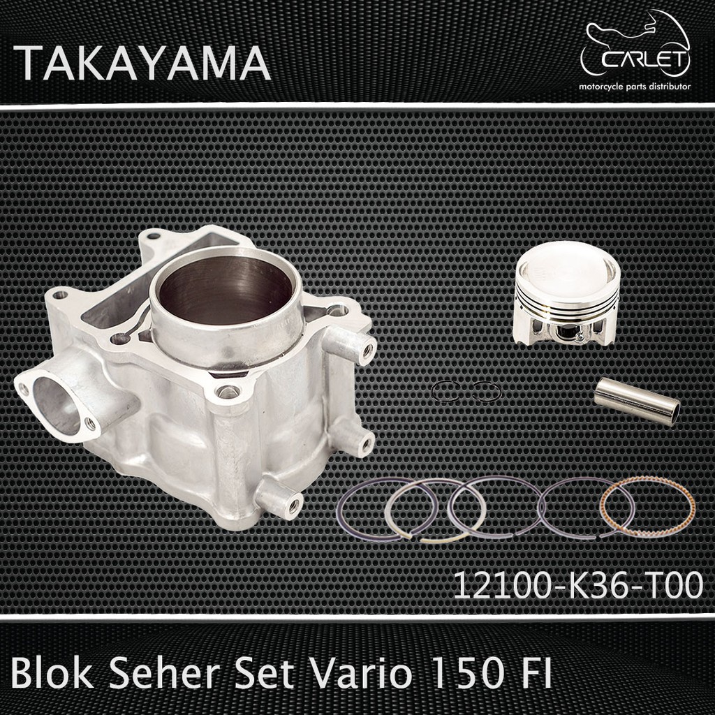 Takayama Cylinder Block Assy / Blok Mesin Seher Set Vario Techno 150 FI