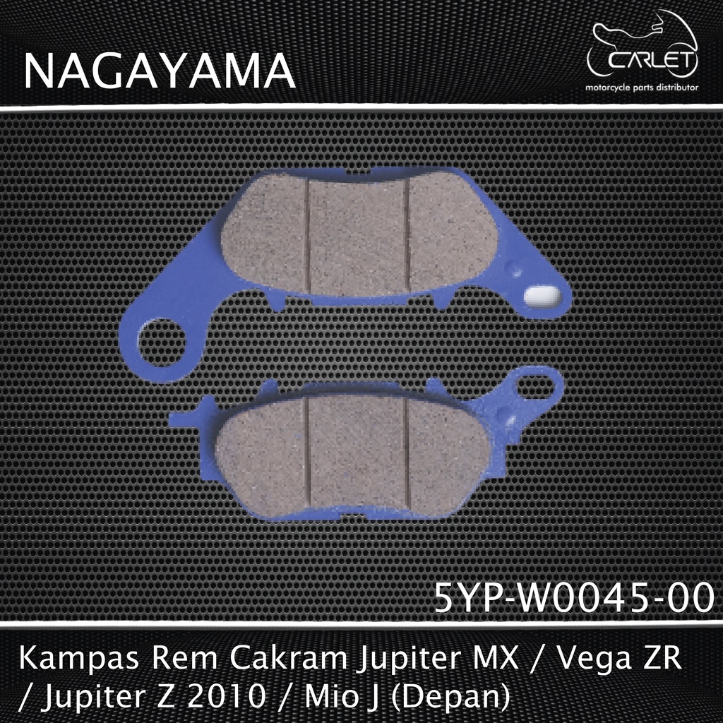 Nagayama Disc Pad Plat / Kampas Rem Cakram Vega ZR / Jupiter Z 2010 / Mio J (Depan)